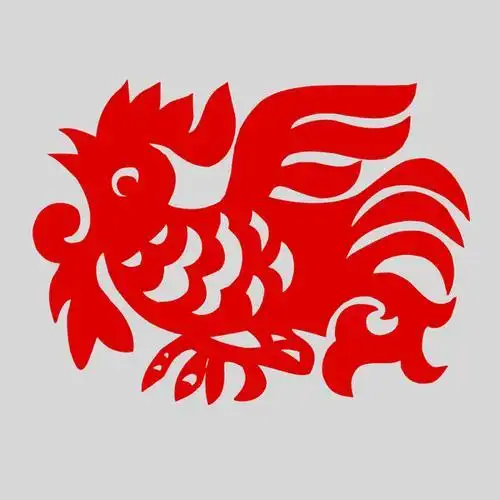 传统手工窗花剪纸鸡卡通生肖动物儿童幼儿园纸质镂空贴纸剪纸鸡年图案