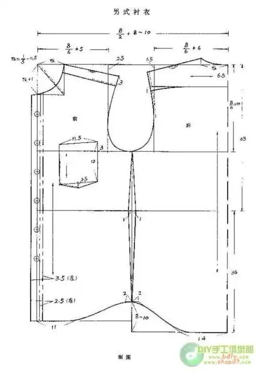 男士衬衣裁剪==转
