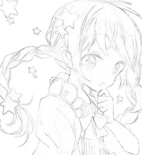 简单 素描素描教育长发女孩头像动漫简笔画铅笔画女生漫画素描图片