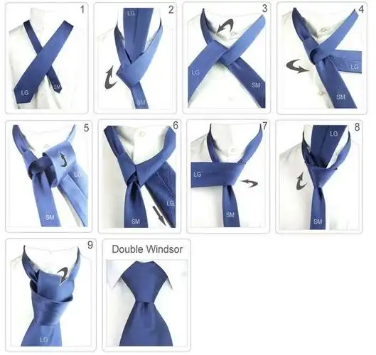 半温莎结比较浪漫,近似正三角形的领形显得更加庄重,结型比四手结稍微