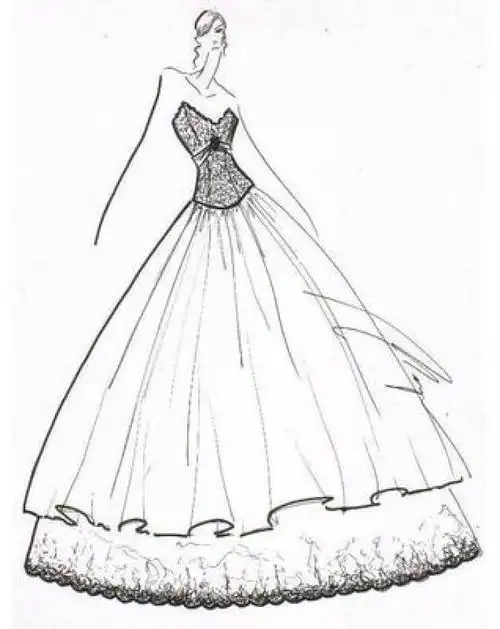 婚纱·模特·简笔画