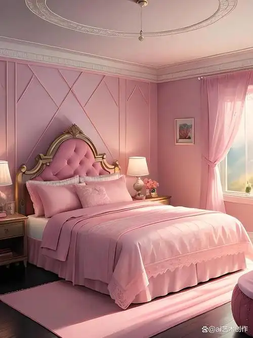 粉色公主床怎么画(ai绘画教程)ai艺术创作