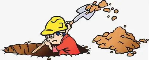 挖坑的工人