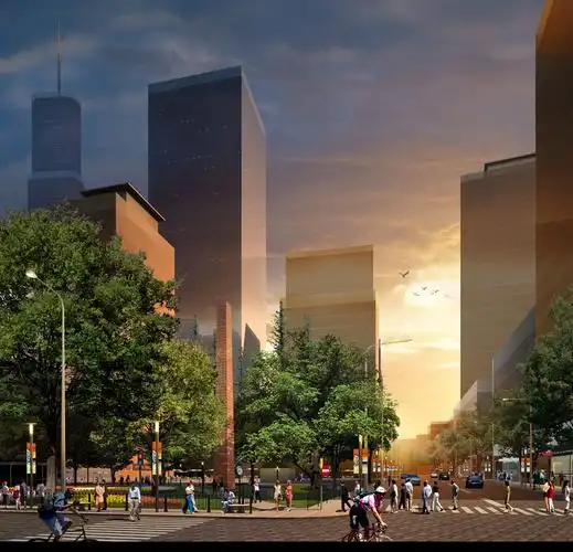 建筑效果图,商业街道,规划设计,城市规划,商业建筑,效果图素材,后期