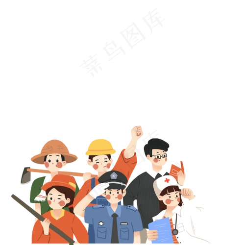 卡通社会人群免抠图20002000px300dpipsd模版下载