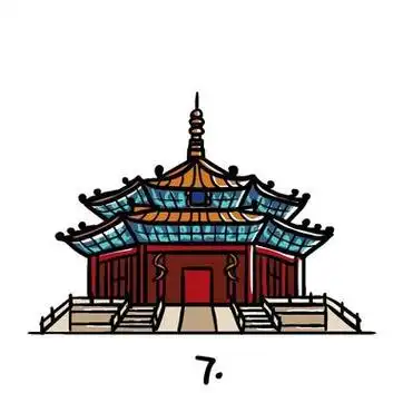 如何画沈阳故宫?|地标建筑简笔画教程32