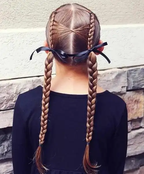 儿童中长发发型扎法(最新款小女孩好看的辫子编发发型)