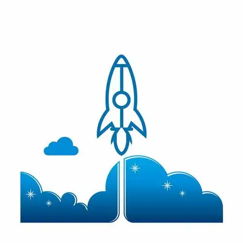 正在起飞的蓝色卡通小火箭宇宙探索插画1267673矢量图片免抠素材免费