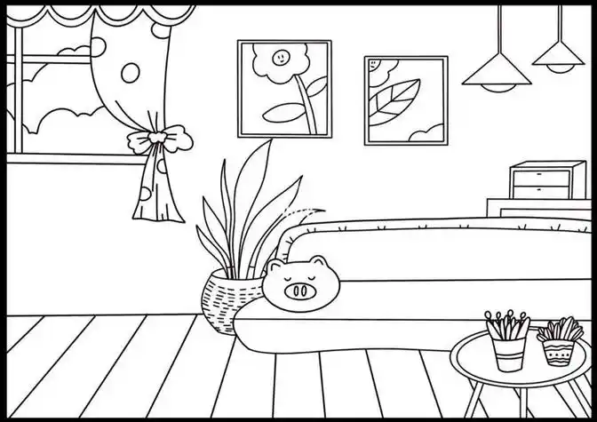 33万能室内场景素材素材简笔画绘画