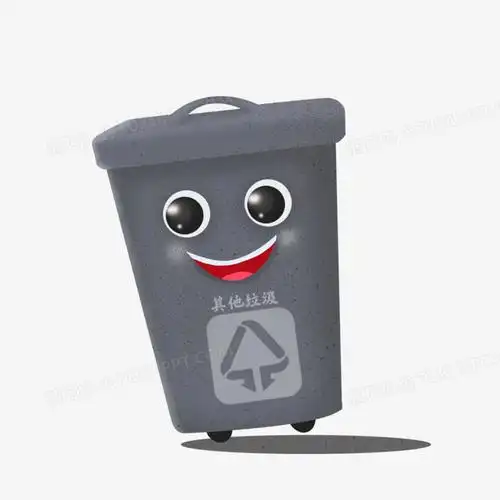 可爱动漫风可回收垃圾垃圾桶