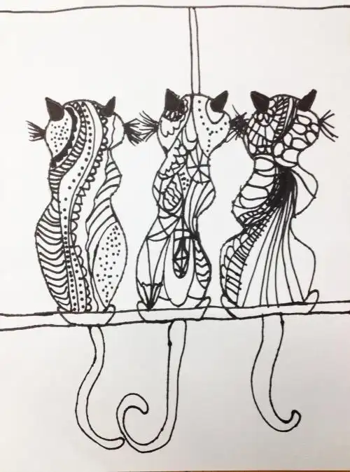 线描小猫的背影简笔画教案
