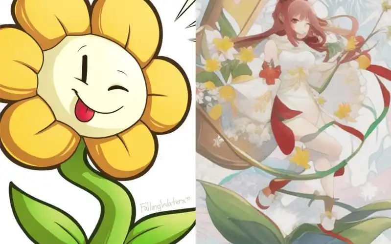 【传说之下】你以为他是小花,但他其实是花仙(ai绘画)