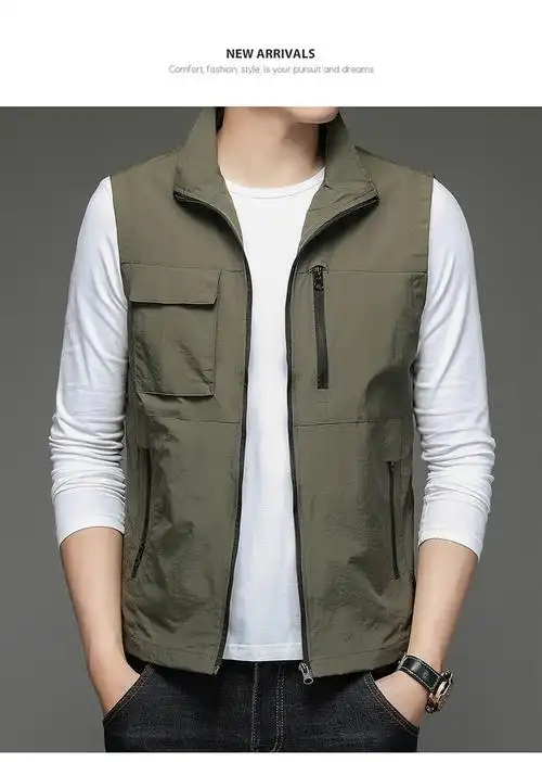 恒源祥高档2022夏季新款男士背心马甲宽松休闲百搭无袖中青年轻薄外套