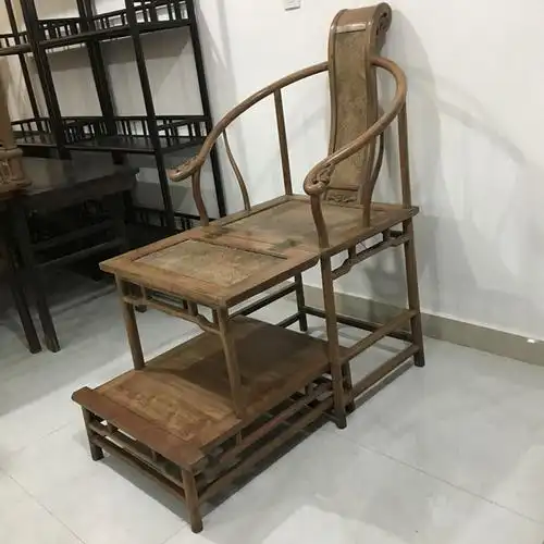 老黄花梨椅子 明清老家具古董老木器清代黄花梨折叠躺椅圈椅