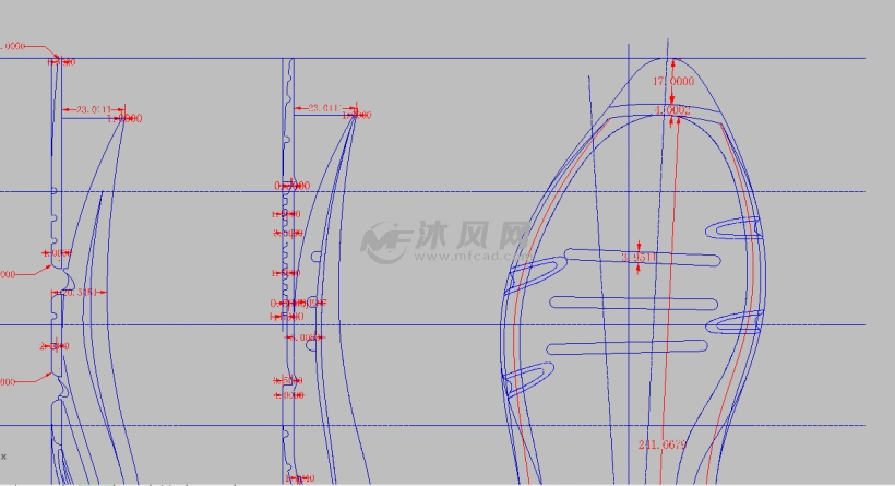 鞋底2d工程图图纸