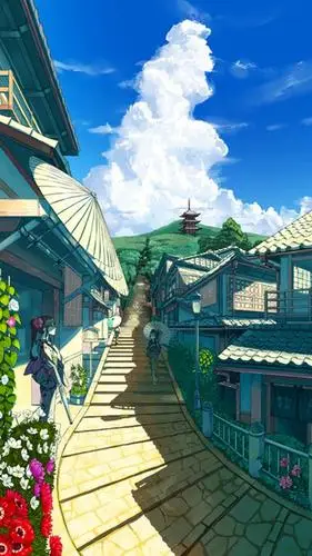 日本二次元场景建筑插画图集!秋风萧瑟天气凉,草木摇落露为霜