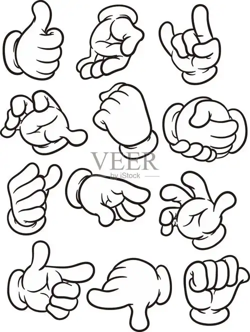 卡通手插画图片素材