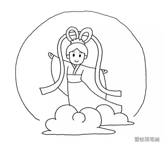 嫦娥奔月简笔画