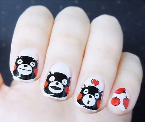 经典卡通熊本熊美甲图片