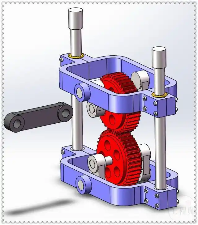 用solidworks设计的往复式的齿轮运动机构要用到多个子装配体