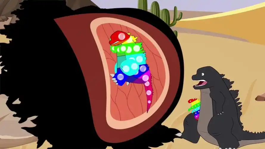 哥斯拉游戏动画:哥斯拉怀孕了#哥斯拉#少儿动画#动漫卡通-动漫视频