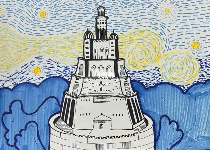 线描画课程法洛斯灯塔