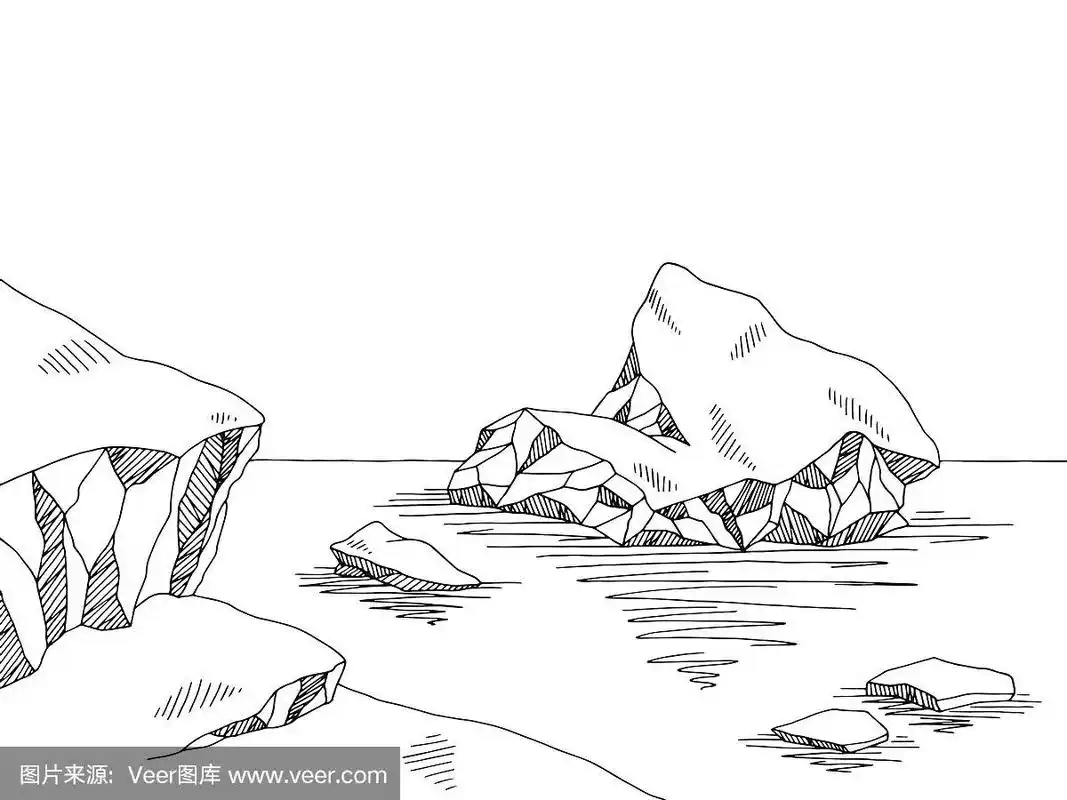 冰山,草图,绘画插图,白色,矢量