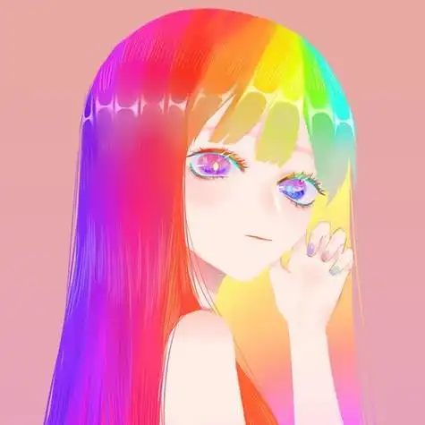 炫彩长发美女闪闪发光头像