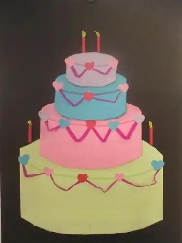 《立体纸 生日蛋糕》/少儿绘画作品/儿童画/网络美术馆_中国少儿美术