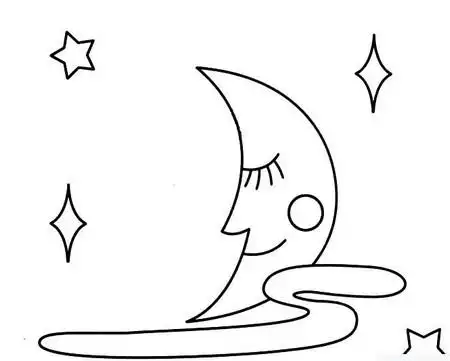 幼儿黑夜的简笔画图片大全 中级简笔画教程-第6张