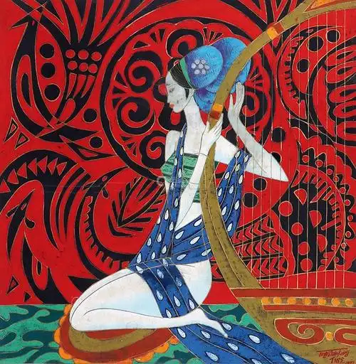 丁绍光 人物立轴 纸本