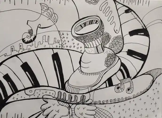 小一课堂 第七周课后作业《 借形联想创意线描画》