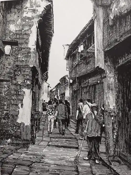 钢笔画乌镇系列