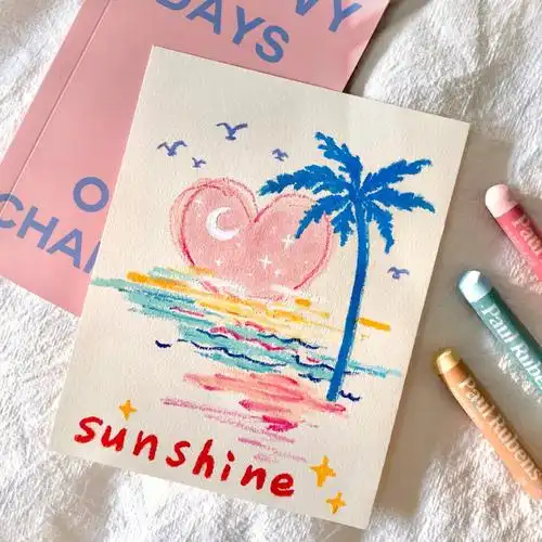 适合新手入门用油画棒给自己画个夏日头像