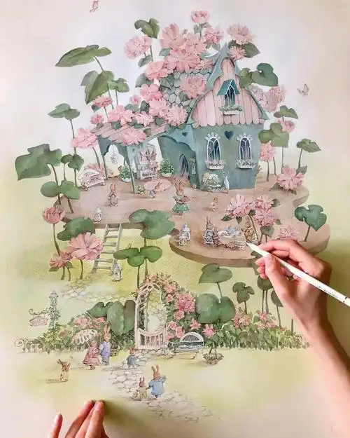 分享一组创意房子插画,喜欢,ins:fairyhouses_jv～#房子插画  #房子