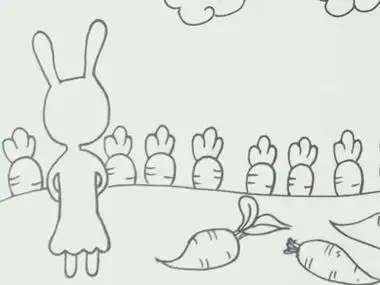 拔胡萝卜简笔画画