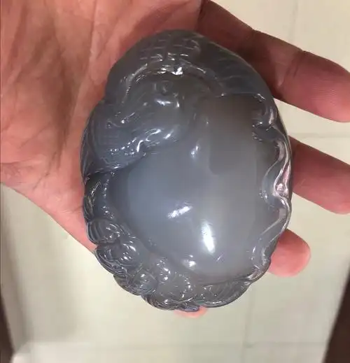 水胆玛瑙真品原石手把件纯天然真玉巴西玉髓喜上眉梢手玩件收藏品