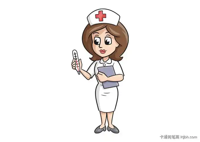 拿着体温计的护士简笔画图片