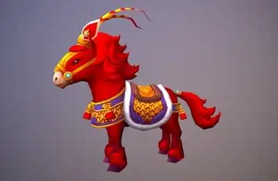 手绘 赤兔马坐骑 卡通 horse 红色 宝马 mount