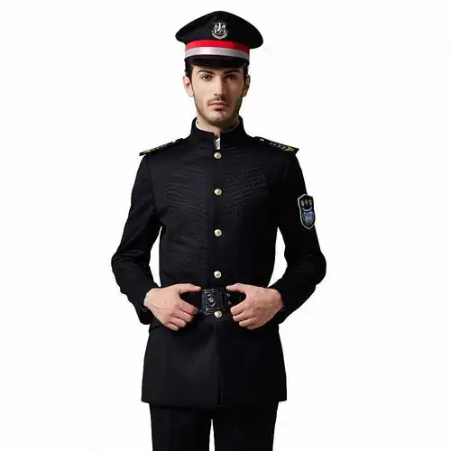 征尚 高档酒店黑色保安服春秋套装 定做小区物业售楼处保安服全套