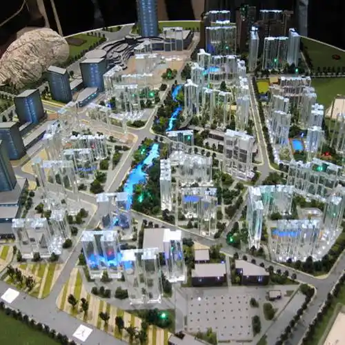 水晶数字沙盘模型制作_效果_参观者_建筑