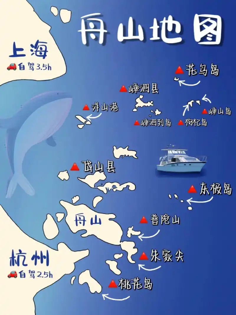 手绘86615小时舟山旅游地图97轻松get舟山团建 江浙沪团建|杭州