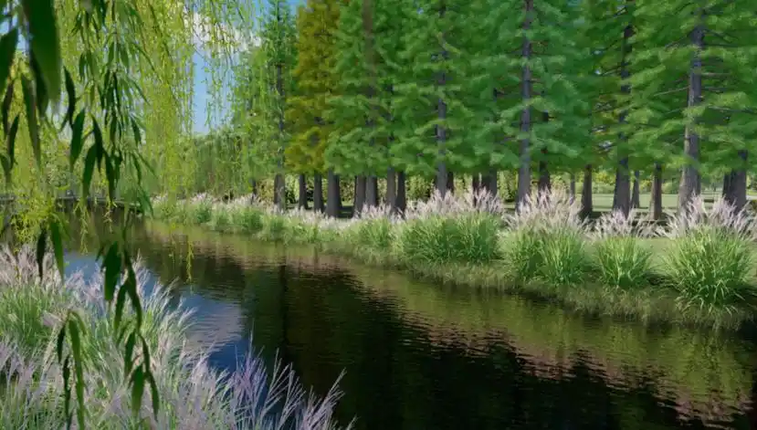 生态河道效果图