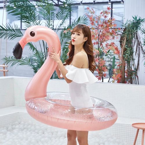 6015游泳圈女大人大号浮圈爱心美人鱼火烈鸟温泉沙滩旅游拍照网红