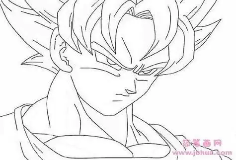 七龙珠简笔画赛亚人孙悟空