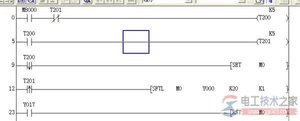 三菱plc跑马灯的梯形图程序