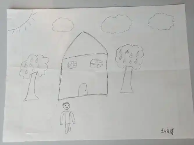 相亲相爱一家人(三)之"房一树—人"绘画(勿评论)