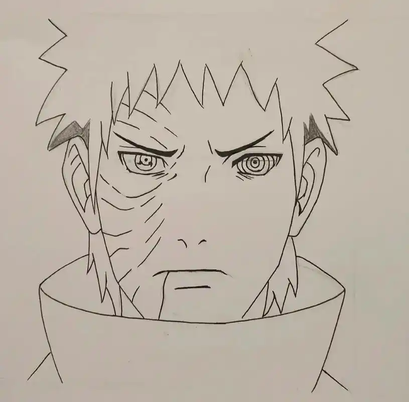 火影忍者带土手绘步骤