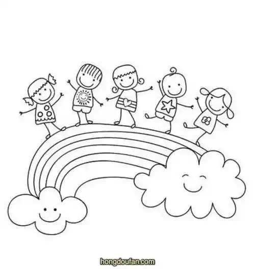 背起书包上学校30张背书包的小朋友简笔画