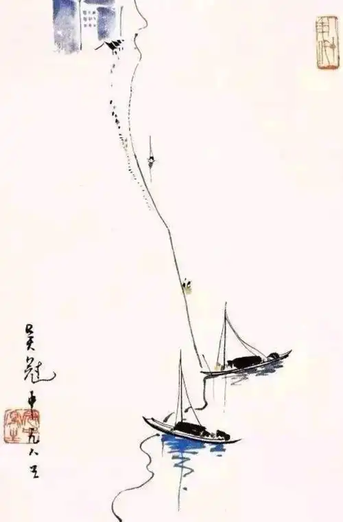 小船摇梦出画境读吴冠中的舟船画